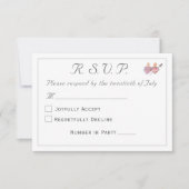 Elegant Two Hearts Catholic Wedding RSVP Kaartje (Voorkant)