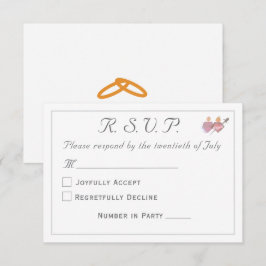 Elegant Two Hearts Catholic Wedding  RSVP Kaartje