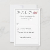 Elegant Two Hearts Catholic Wedding  RSVP Kaartje (Voorkant)