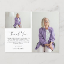 Elegant Two Photo Sympathie Funeral Bedankt