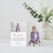 Elegant Two Photo Sympathie Funeral Bedankt Briefkaart (Staand voorkant)