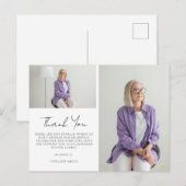 Elegant Two Photo Sympathie Funeral Bedankt Briefkaart (Voorkant / Achterkant)