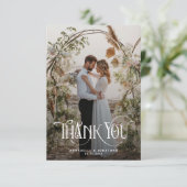 Elegant Two Photo Weddenschap Hartelijk dank Bedankkaart (Staand voorkant)