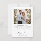 Elegant Two Photo Wedding  Bedankkaart (Achterkant)