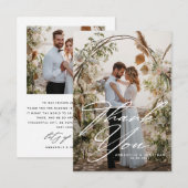 Elegant Two Photo Wedding  Bedankkaart (Voorkant / Achterkant)