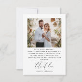 Elegant Two Photo Wedding Bedankkaart (Achterkant)