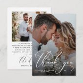 Elegant Two Photo Wedding Bedankkaart (Voorkant / Achterkant)