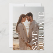 Elegant Two Photo Wedding Save The Date (Voorkant)