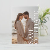 Elegant Two Photo Wedding Save The Date (Staand voorkant)
