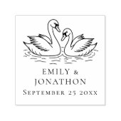 Elegant Two Swans In Love Wedding Zelfinktende Stempel (Design)
