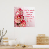 Elegant Two Tone Rozen Poster Quote Helen Keller (Keuken)