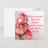 Elegant Two Tone Rozen Quote Flat Card (Voorkant / Achterkant)