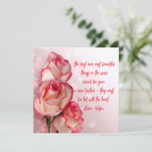 Elegant Two Tone Rozen Quote Flat Card (Staand voorkant)