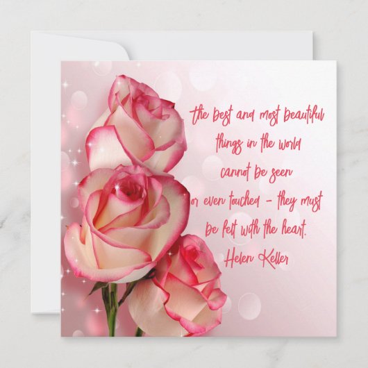 Elegant Two Tone Rozen Quote Flat Card (Voorkant)