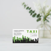 Elegant Two Toned City Skyline Silhouette Taxi Visitekaartje (Staand voorkant)