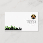 Elegant Two Toned City Skyline Silhouette Taxi Visitekaartje (Achterkant)