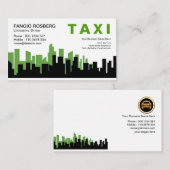 Elegant Two Toned City Skyline Silhouette Taxi Visitekaartje (Voorkant / Achterkant)