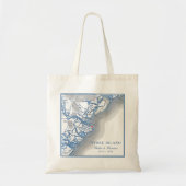 Elegant Tybee Island Georgia Kaart Navy Blue Bruil Tote Bag (Voorkant)