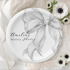 Elegant, tying the knot bridal showePlato de papel Papieren Bordje