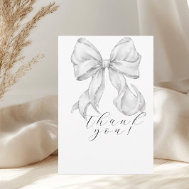 Elegant, tying the knot bridal shower white bow. bedankkaart