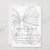 Elegant, tying the knot bridal shower white bow. kaart (Voorkant)