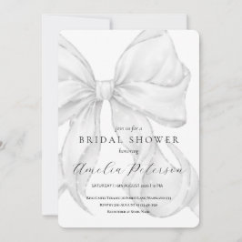 Elegant, tying the knot bridal shower white bow. kaart