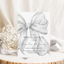 Elegant, tying the knot bridal shower white bow. kaart