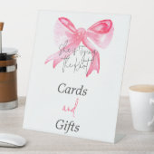 Elegant Tying the Knot Pink Bow Bachelorette Party Reclamebord Met Voetstuk (Insitu)