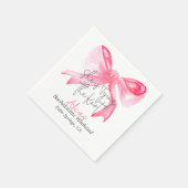 Elegant Tying the Knot Pink Bow Bachelorette Party Servet (Hoek)