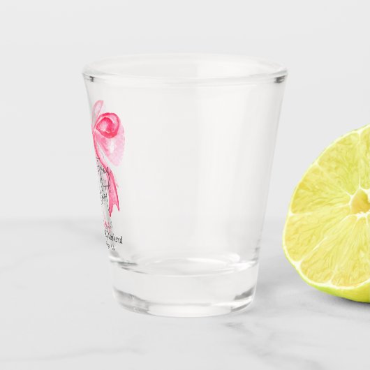 Elegant Tying the Knot Pink Bow Bachelorette Party Shot Glas (Rechts)