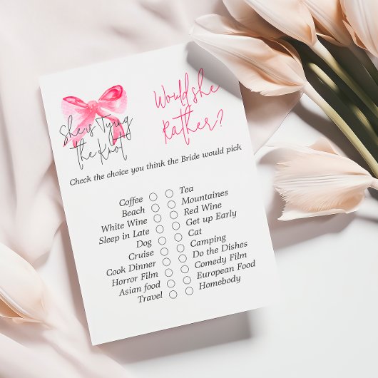 Elegant Tying the Knot Pink Bow Vrijgezellenfeest