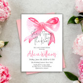 Elegant Tying the Knot Pink Bow-Vrijgezellenfeest Kaart
