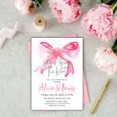 Elegant Tying the Knot Pink Bow-Vrijgezellenfeest Kaart