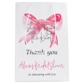 Elegant Tying the Knot Pink Bow-Vrijgezellenfeest Medium Cadeauzakje (Voorkant)