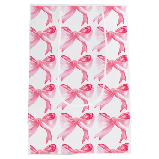 Elegant Tying the Knot Pink Bow-Vrijgezellenfeest Medium Cadeauzakje (Achterkant)