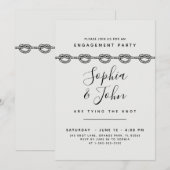 Elegant tying the knot verloving nodigde Kaart uit (Voorkant / Achterkant)