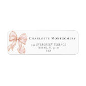 Elegant, tying the Pink Bow bridal shower Etiket (Voorkant)