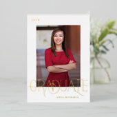 Elegant Type 2 Foto Afstuderen Folie Uitnodiging (Staand Voorkant)
