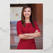 Elegant Type 2 Foto Afstuderen Folie Uitnodiging (Achterkant)