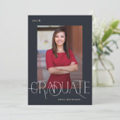 Elegant Type 2 Foto Afstuderen Kaart (Staand voorkant)