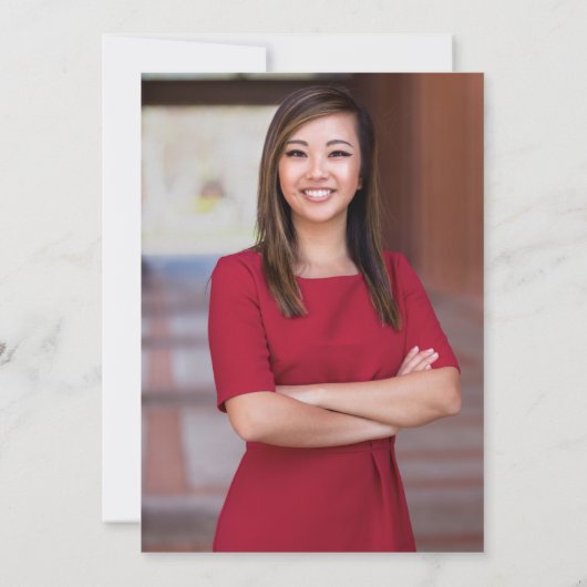 Elegant Type 2 Foto Afstuderen Kaart (Achterkant)