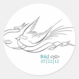 Elegant Type Bruiloft Monogram Sticker