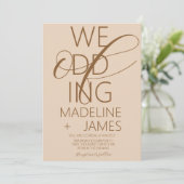 ELEGANT Type Coffee Latte Huwelijksuitnodiging Kaart (Staand voorkant)