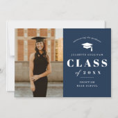 Elegant Type Foto Afstuderen Magnetische Kaart Magnetische Uitnodiging (Voorkant)