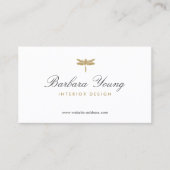 Elegant Type Gold Dragonfly-Logo op wit Visitekaartje (Voorkant)