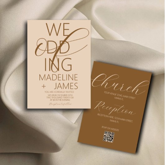 ELEGANT Type Koffee Latte Wedding Kaart