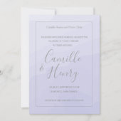 Elegant type lavender Grey waterverf bruiloft Kaart (Voorkant)