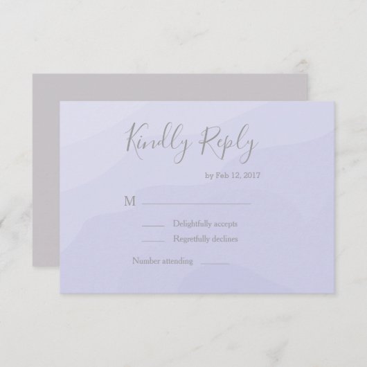 Elegant type lavender waterverf bruiloft rsvp kaart (Voorkant / Achterkant)