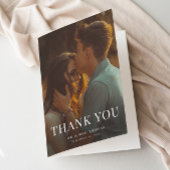 Elegant type minimale foto bruiloft bedankkaart