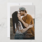 Elegant Type Monogram Foto Weddenschap Kaart (Voorkant)